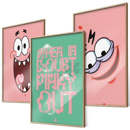 Patrick star poster - set, 3x